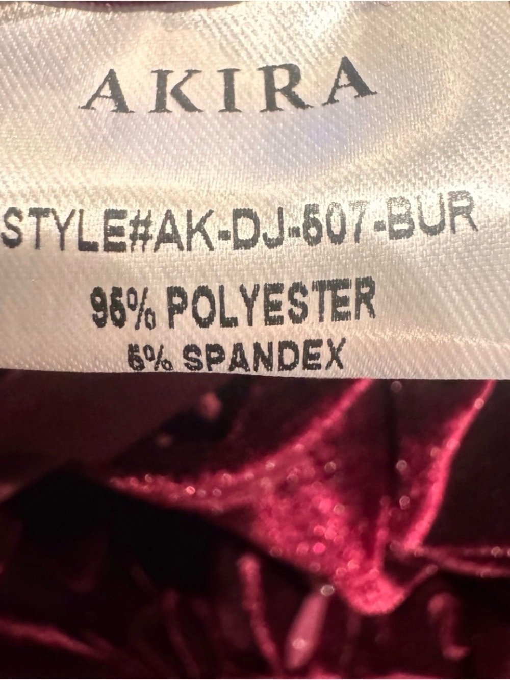 AKIRA Velvet Ruched Mini Dress in Deep Wine - Picture 8 of 9